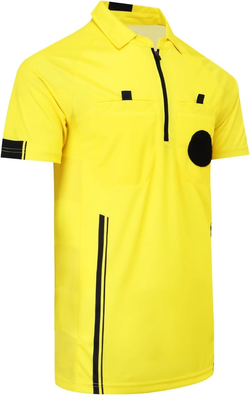 VKT Soccer Referee Shirt Jersey Kit Official Short Sleeve Ref Shirts Uniform Halloween Costume for Men & Women - Image 1